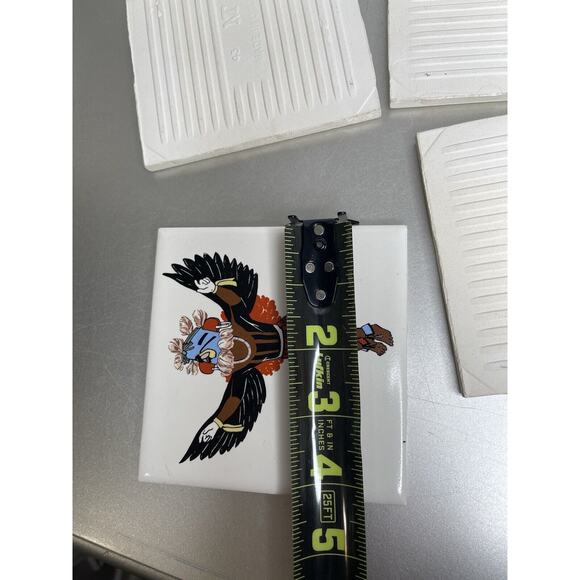 Kay Mallek Native American Dancer Kachina Totem Set 6 Coasters Made USA - Picture 8 of 8